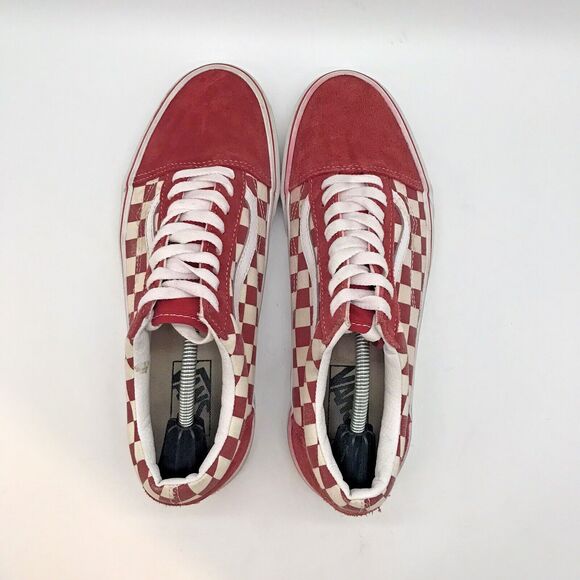 Vans Old Skool Red Checkerboard Skate Shoes M 8.5 - W 11 Lace Up Low Top Sneaker - Picture 6 of 12